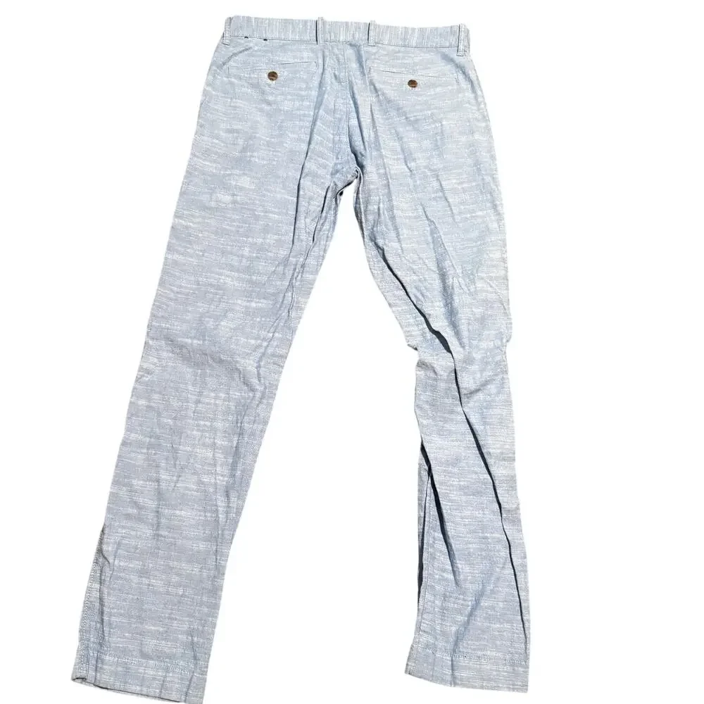 J.Crew Flex Slim Chinos, Light Blue Slub Texture, Men's Size 31x30